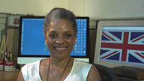 Peaches Houser Golding, Member of the Order of the British Empire, thanks Clarise Carter, her fourth grade teacher in Winston-Salem, NC.